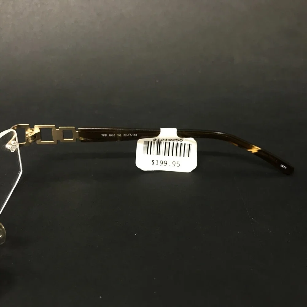 Technolite Clear Eyeglasses Frames TFD 1010 YG Gold Brown Tortoise 52-17-135